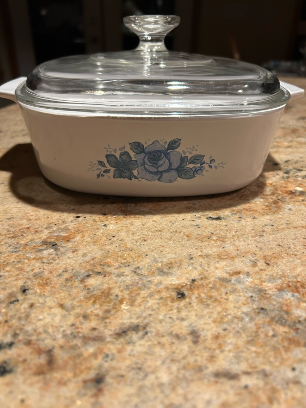 Corningware Blue Velvet Rose 2 Qt #A-2-B. 2 L Casserole w/Lid Pyrex Glass #A-9-C